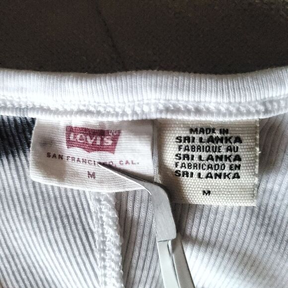 Levi’s tie dye High Neck Tank Top Womens Medium Black and White - Picture 7 of 13